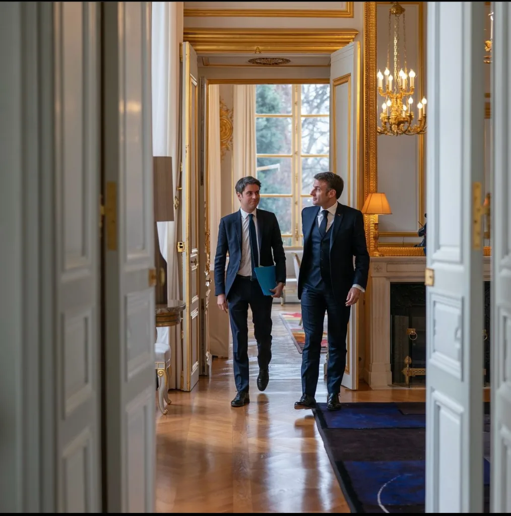 Emmanuel Macron et Gabriel Attal à l'Elysée.